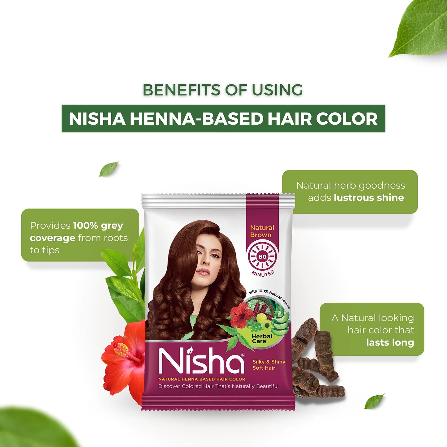 Nisha Natural Henna Based Hair Color (Mehndi)