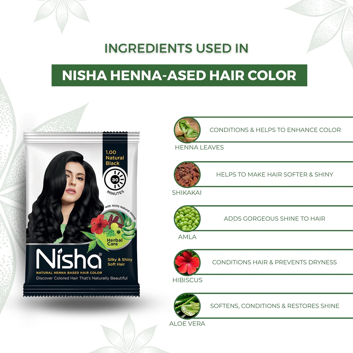 Nisha Hair Color Mehndi Natural Black (Mehndi)