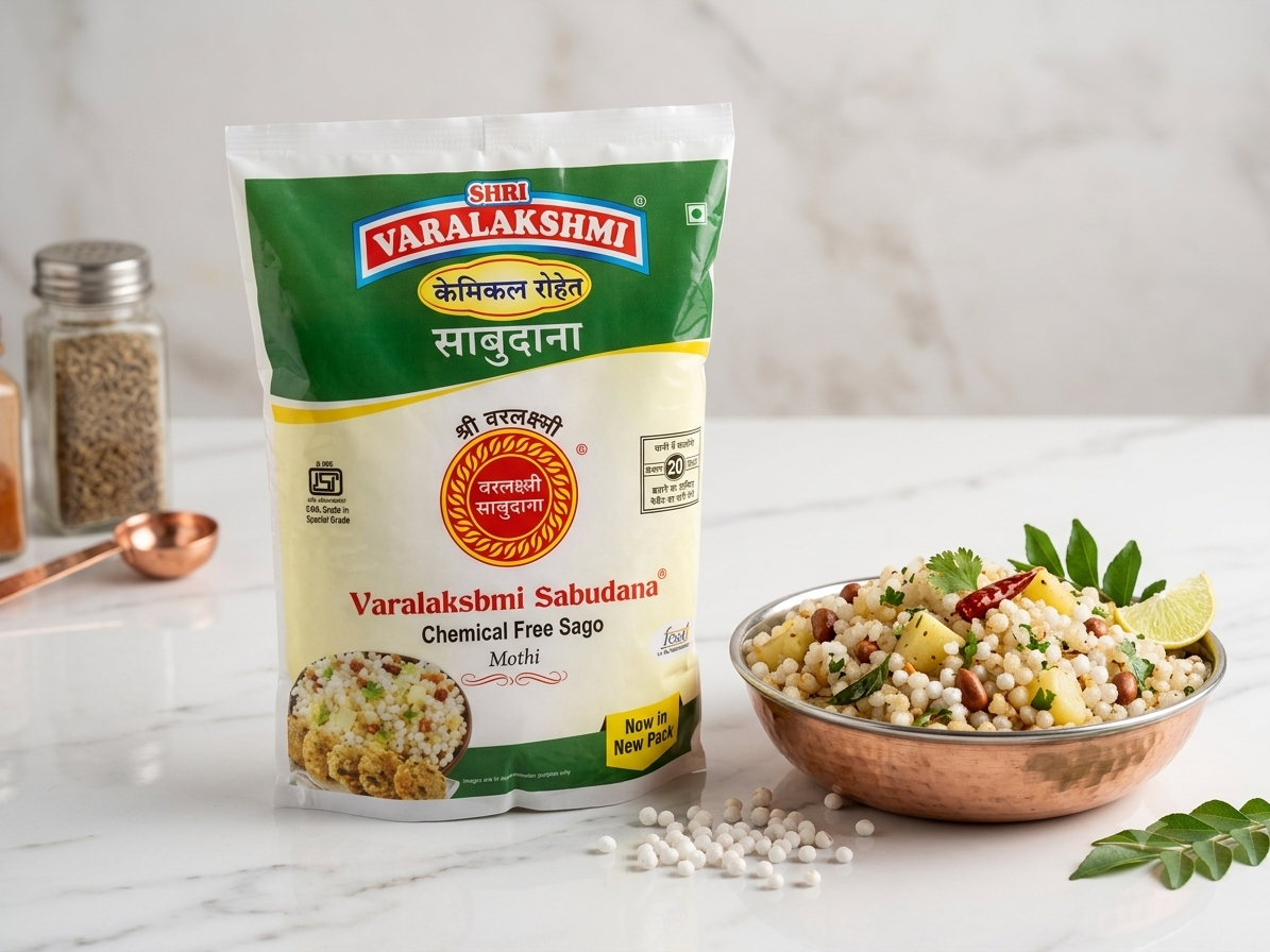 Shri Varalakshmi Chemical-Free Sabudana / Sago (Mothi Grade) 500 gm (Barik)