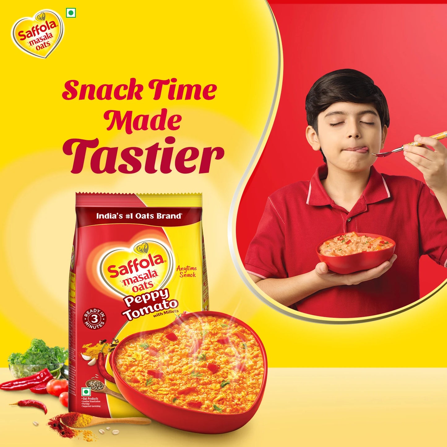 Saffola Masala Oats – Tomato Flavour