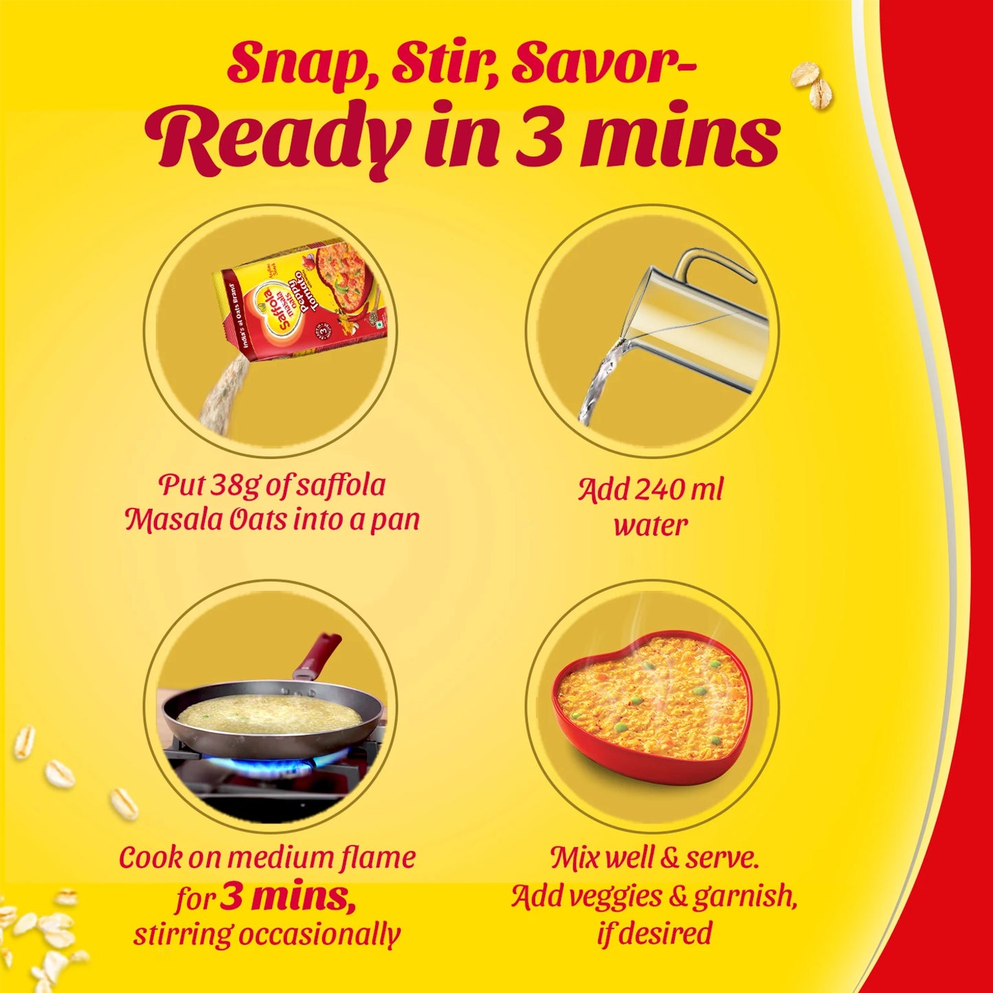 Saffola Masala Oats – Tomato Flavour